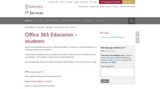 
                            10. Office 365 Education - students - concordia.ca