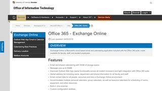 
                            7. Office 365 - Exchange Online | Office of Information Technology