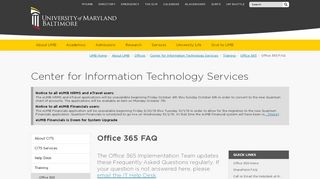 
                            8. Office 365 FAQ - University of Maryland, Baltimore