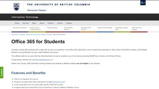 
                            3. Office 365 for Students | UBC Information Technology