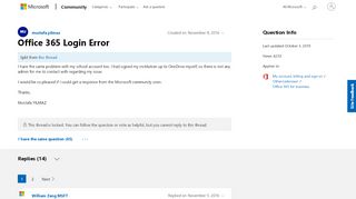 
                            4. Office 365 Login Error - Microsoft Community