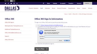 
                            2. Office 365 / Office 365 Sign In Information - Dallas ISD