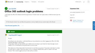 
                            3. Office 365 outlook login problems - Microsoft …