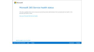 
                            10. Office 365 service health status - Microsoft 365 …