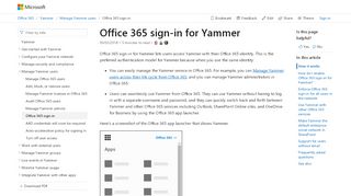 
                            3. Office 365 sign-in for Yammer | Microsoft Docs
