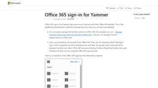 
                            4. Office 365 sign-in for Yammer - Office 365 - Office Support