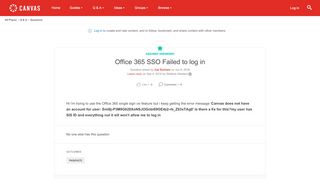 
                            9. Office 365 SSO Failed to log in | Canvas LMS Community