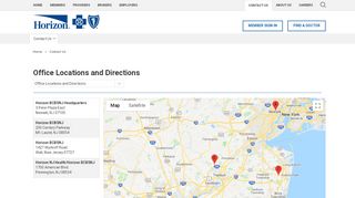 
                            9. Office Locations and Directions - Horizon Blue Cross Blue Shield