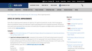 
                            9. Office of Capital Improvements | HUD.gov / U.S. Department of ...