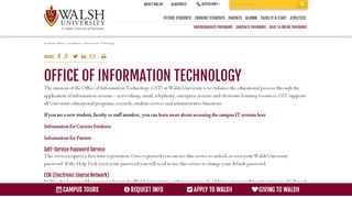 
                            6. Office of Information Technology | Walsh IT Office - Walsh University