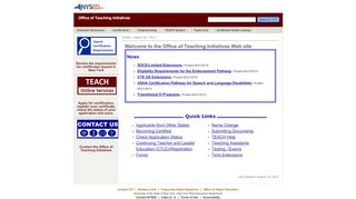 
                            4. Office of Teaching Initiatives Home Page:OTI:NYSED
