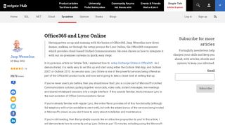 
                            5. Office365 and Lync Online - Simple Talk