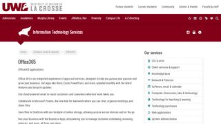 
                            3. Office365 – Information Technology Services | UW-La Crosse