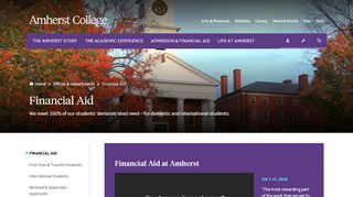 
                            2. Offices & Departments | Financial Aid | Amherst College