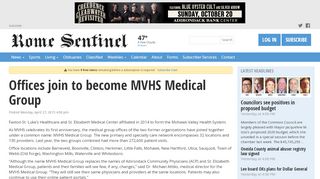 
                            4. Offices join to become MVHS Medical Group | Rome Daily Sentinel