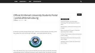 
                            5. Official Al-Hikmah University Students Portal | …