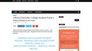 
                            7. Official Chancellor College Student Portal | https://www.cc.ac.mw ...