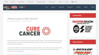 
                            8. Official Charity: CURE CANCER