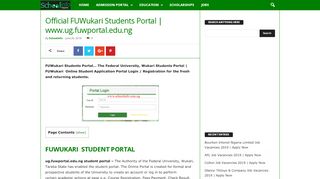 
                            2. Official FUWukari Students Portal | www.ug.fuwportal.edu.ng ...