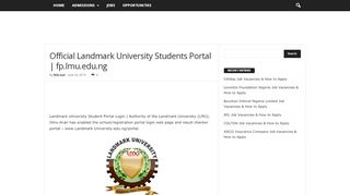 
                            6. Official Landmark University Students Portal | fp.lmu ... - NGLoud.com