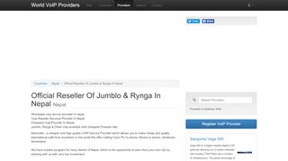 
                            5. Official Reseller Of Jumblo & Rynga ... - World VoIP Providers