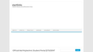 
                            3. Official Wa Polytechnic Student Portal |STUDENT PORTAL| - startlinks