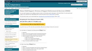 
                            4. OFI - DSER; How to Use the Voice Response System - Maine.gov