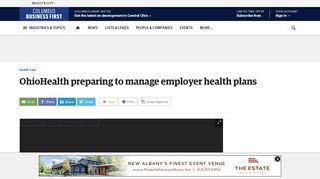 
                            7. OhioHealth preparing to manage employer health benefits - Columbus ...