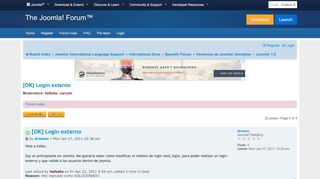 
                            2. [OK] Login externo - Joomla! Forum - community, help and support