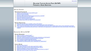 
                            6. Oklahoma Taxpayer Access Point (OkTAP) - FAQ
