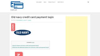 
                            4. Old navy credit card payment login - Credit card