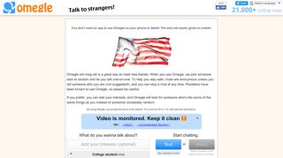 
                            6. Omegle: Talk to strangers!