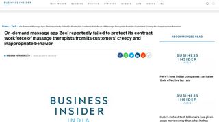 
                            6. On-demand massage app Zeel reportedly failed to protect ...