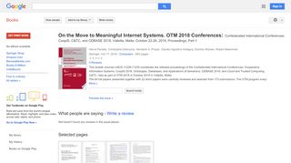 
                            8. On the Move to Meaningful Internet Systems. OTM 2018 Conferences: ...