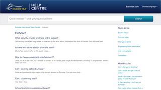 
                            9. Onboard - Eurostar Help Centre