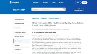 
                            4. Once I've enabled the PayPal Security Key, how do I use it ...
