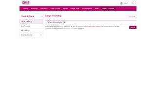 
                            8. ONE : Cargo Tracking