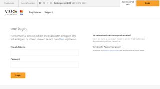 
                            2. one Login | Der digitale Service rund um Ihre Viseca Kreditkarte