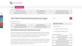 
                            5. One Main Financial Personal Loan Login | One Main Login