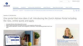 
                            2. One portal that now does it all: Introducing the Zurich Adviser Portal ...