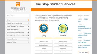 
                            8. One Stop Student Services | The University of Tennessee ...