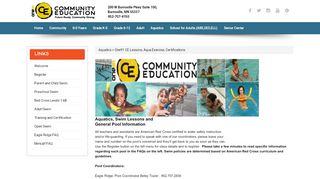 
                            8. One91 CE Lessons, Aqua Exercise, Certifications - 191 Community Ed