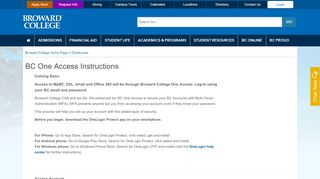 
                            10. OneAccess - Broward College