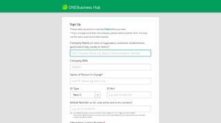 
                            3. ONEBusiness Hub SSO Sign Up - Maxis