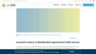 
                            9. oneclick enters a distribution agreement with acmeo ...