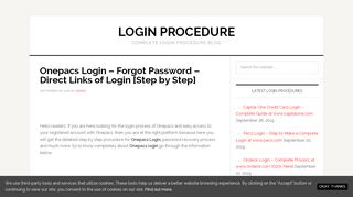 
                            8. Onepacs Login - Forgot Password - Direct Links of Login [Step by Step ...