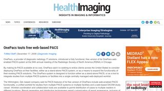 
                            7. OnePacs touts free web-based PACS - Health Imaging