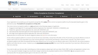 
                            2. Online Acceptance (Common Acceptance) - NUS