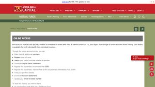 
                            3. Online Access - Aditya Birla Sun Life Mutual Fund