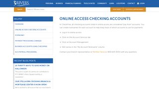 
                            2. Online Access Checking Accounts - 3RiversFCU
